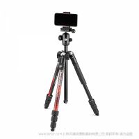 曼富圖 Manfrotto MKELMII4RMB-BH 手機(jī)三腳架 相機(jī)三腳架 Element MII鋁合金三腳架手機(jī)夾藍(lán)牙套裝(紅) 