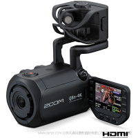 Zoom Q8N-4K 拍攝和直播高質量視頻  2 個外部 XLR 輸入和較多 4 個軌道的同時錄制 樂器直播 吉他