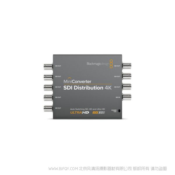 BMD Mini Converter SDI Distribution 4K 一路SDI信號轉(zhuǎn)為8路時鐘恢復SDI輸出，自適應SD-SDI、HD-SDI、3G-SDI和6G-SDI