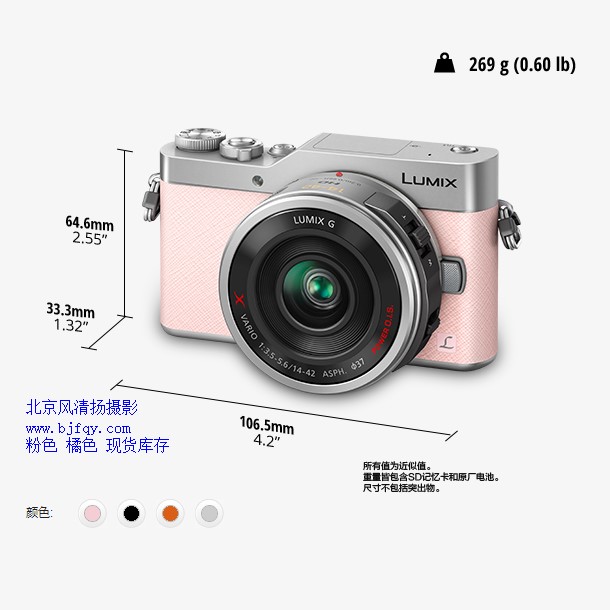 松下（Panasonic）GF9X微型單電套機(jī)（14-42mm電動鏡頭）4K美顏?zhàn)耘纳衿?、觸摸翻轉(zhuǎn)屏、WIFI傳輸 櫻花粉